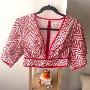 Lovers + friends red and white two piece matching set.